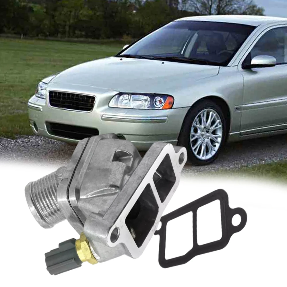 1x Engine Coolant Thermostat With Sensor for Volvo S60 2006-2009 31293700 15369 34796 31293699 Cooling Thermostat Housing