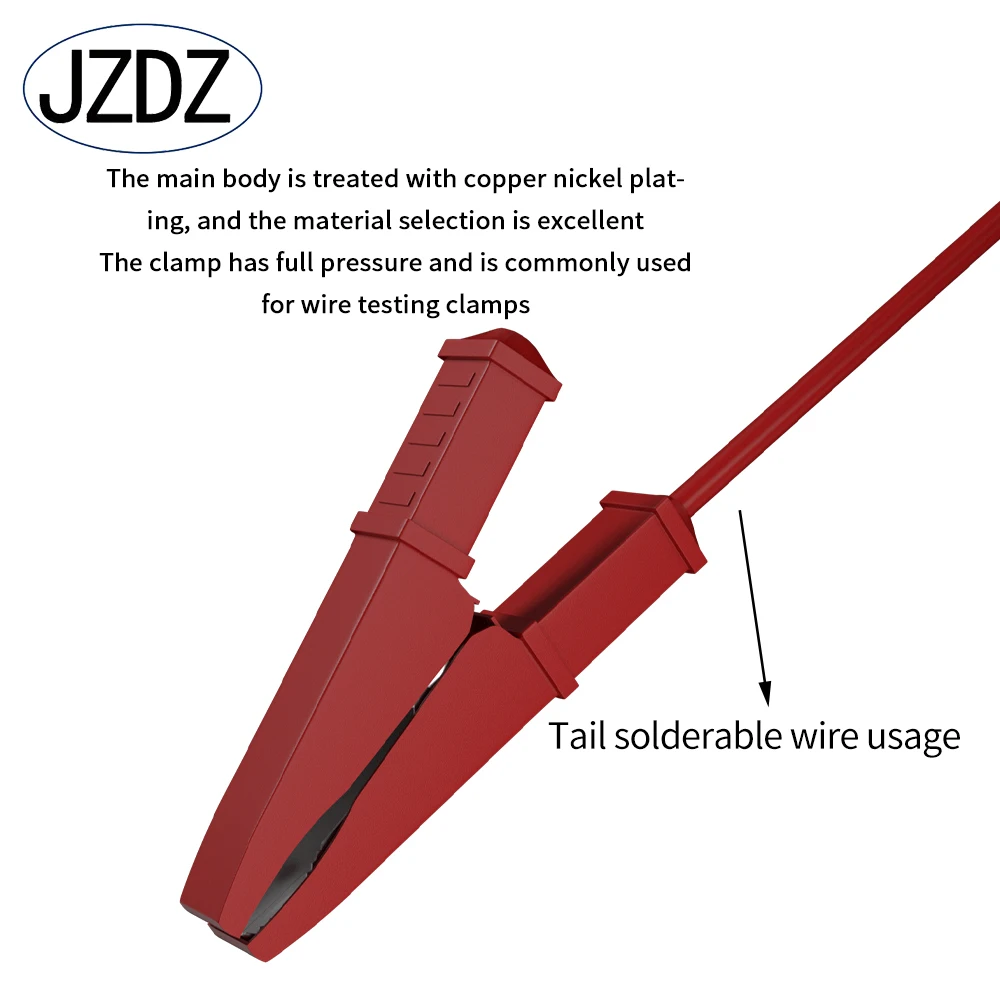 JZDZ 4MM Insulation Alligator Clips Metal Crocodile Clamp for Wires Test Accessories DIY Electrical Tools 30A 1000V J.60051