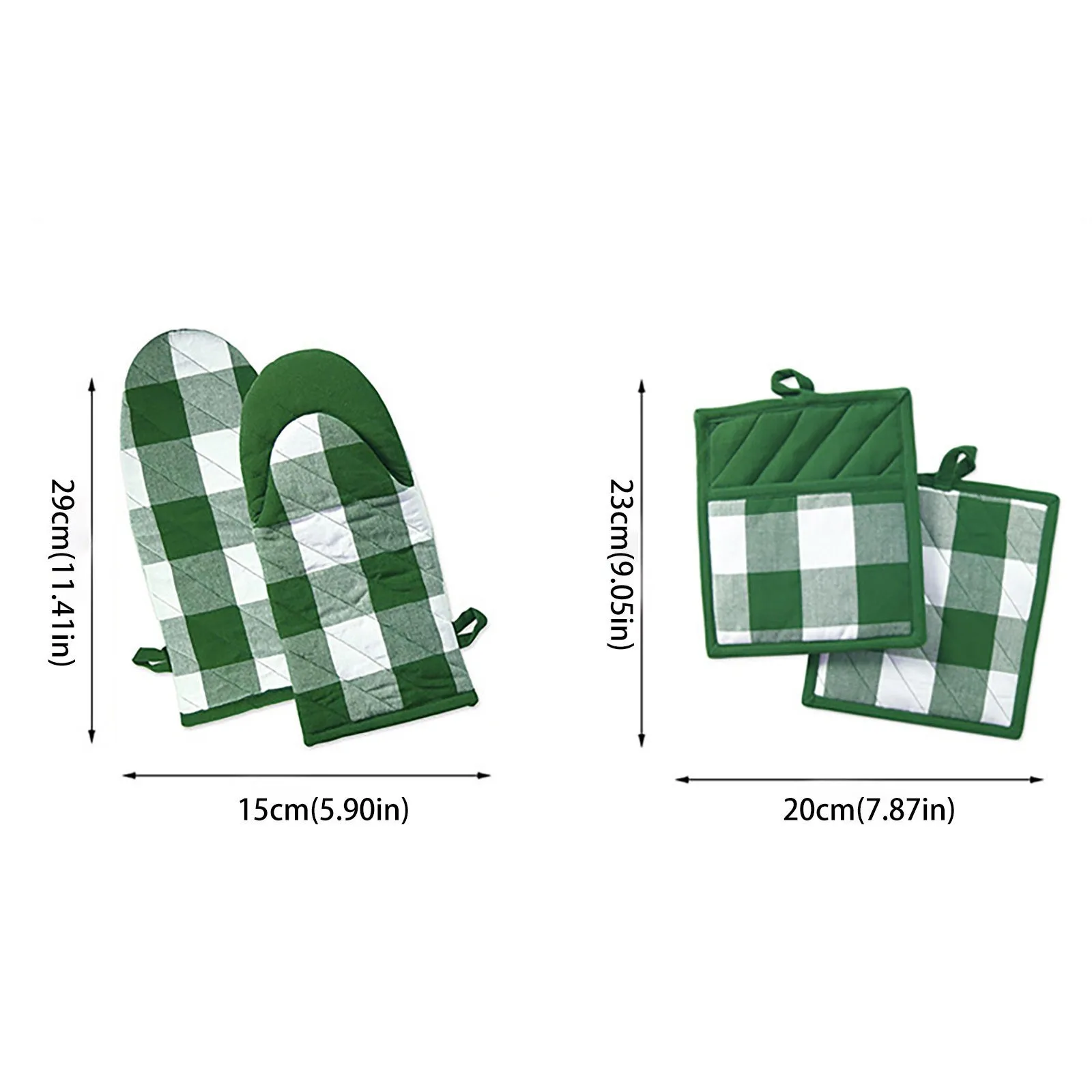 1 Pair Oven Mitts Microwave Gloves Thickened BBQ Cooking Mitts Non-Slip Heat Resistant Baking Gloves Kitchen Accessories