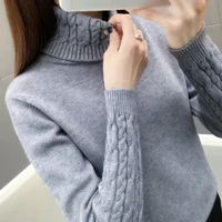 Knitted Sweater Women 2026 Autumn Winter Korean Turtleneck Long Sleeve Pullover Female Pink Knitwear