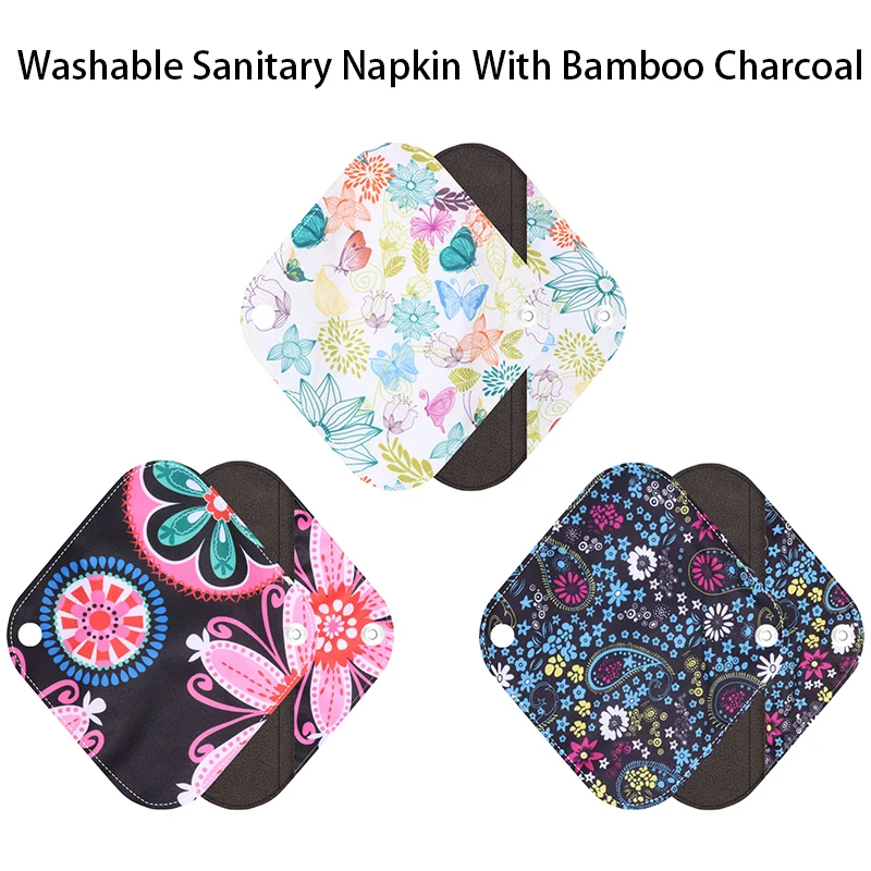 

Reusable Menstrual Pads For Monthly Gaskets Women's Panties Washable Bamboo Charcoal Cloth Menstrual Pads Female Hygiene