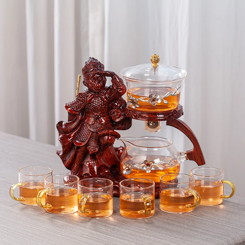 Creative Monkey King Glass Tea Set Automatic Teapot Tea Heat-resistant Kungfu Drinking Make