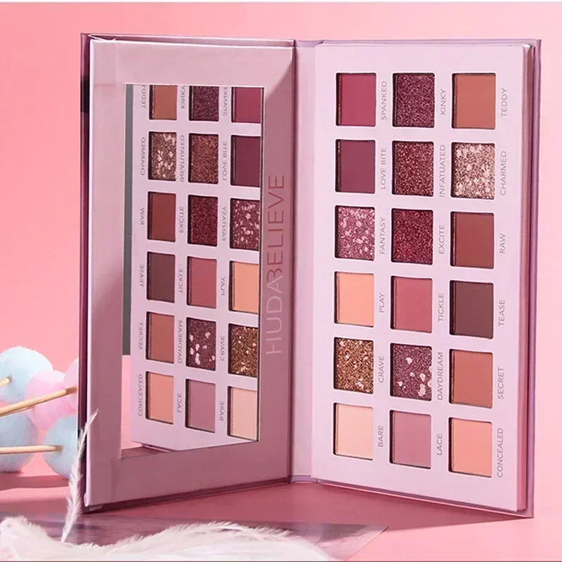 18 Colors Desert Rose Palette With Makeup Mirror Pearlescent Matte Glitter Shimmer Pigment Nude Longlasting Eye Shadow Wholesale 2