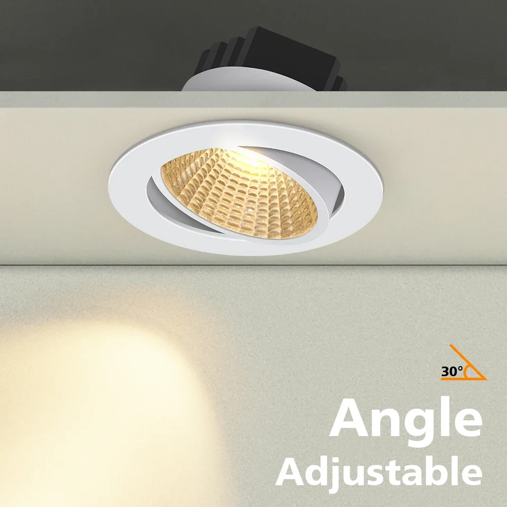 조광 가능 매입형 LED 다운라이트 스팟 LED 조명 220V 110V 9W 6W 매입형 천장등 실내용 LED 드라이버 포함