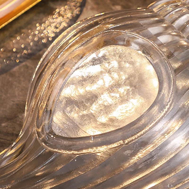 Creative Transparent Glass Gold Border Soap Box, Conch Shaped, Pentagram shape, Soap Dishes, Home Bathroom Kitchen Articles, 1Pc