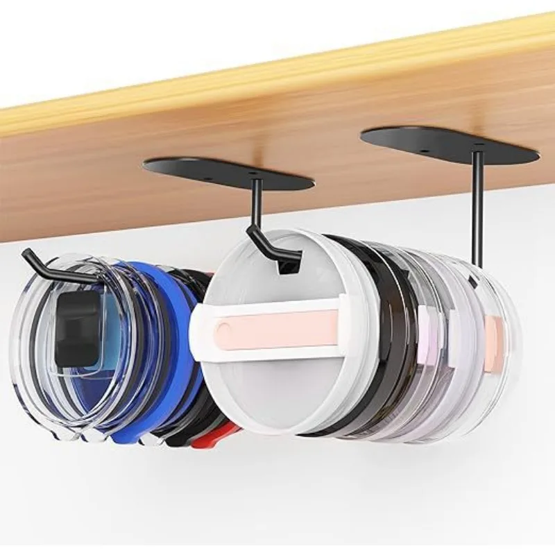 Non Punching Stainless Steel Hanging Rack Kitchen American Style Cabinet Cup Cover Storage
