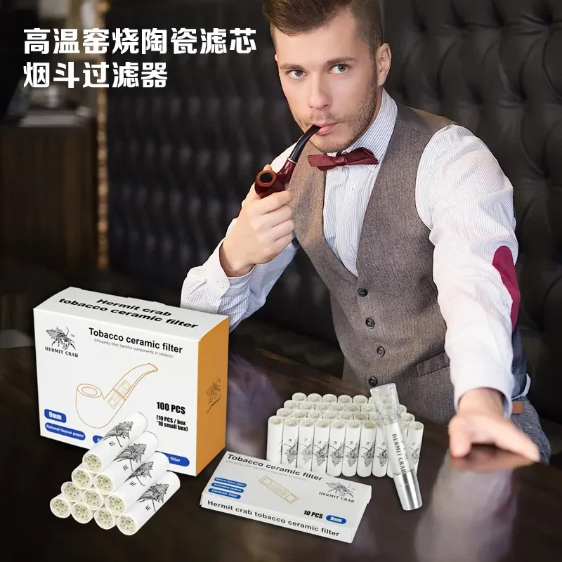 Hermit crab activated carbon pipe filter food grade cotton paper cigarette holder filter element