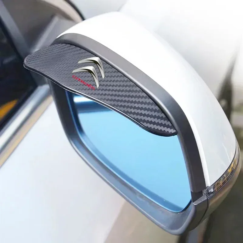2Pcs Carbon Fiber Car Rearview Mirror Eyebrow Rain Cover For Citroen C1 C2 C3 C4 C5 C6 C8 C4L DS3 DS4 DS5 LS DS6 Picasso