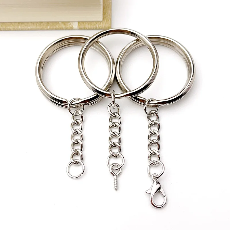 20/100 Pcs 25/30mm 삼각형 와이어 오픈 루프 스크류 핀 열쇠 고리 랍스터 걸쇠 열쇠 고리 DIY 쥬얼리 장난감 펜던트 액세서리 만들기