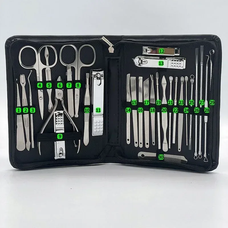 30pcs Nail Clippers High Quality Nail File Nail Scissors Manicure Pedicure Kit Convenient To Use Manicure Set 4