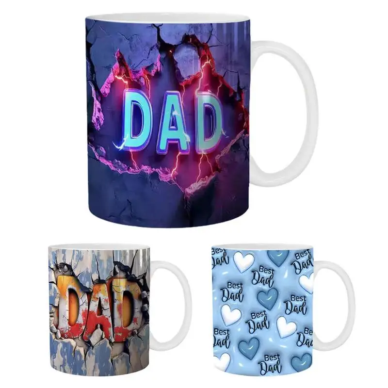 

3D Ceramic Mug Father's Day Coffee Cup Smooth &Delicate Drinking Water Mugs For Tea Milk Hot Chocolate Drink cups For Kitchen