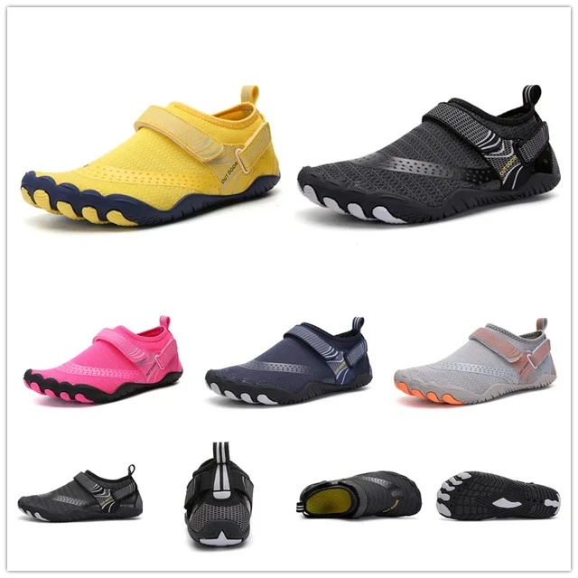Men Women Water Shoes Quick Dry Non-Slip Five Finger Shoes Outdoor Wading Swimming Barefoot Aqua Shoes Lightweight Sneakers 2