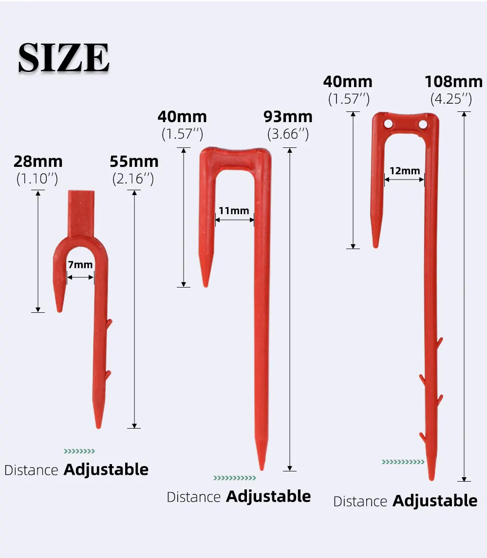 Description Picture 4 of item20-50PCS Strawberry Planting Fork Dig Fork 50mm 93mm 108mm Stolon Fixator Vine Pressing Device Watermelon Climbing Stem Clips