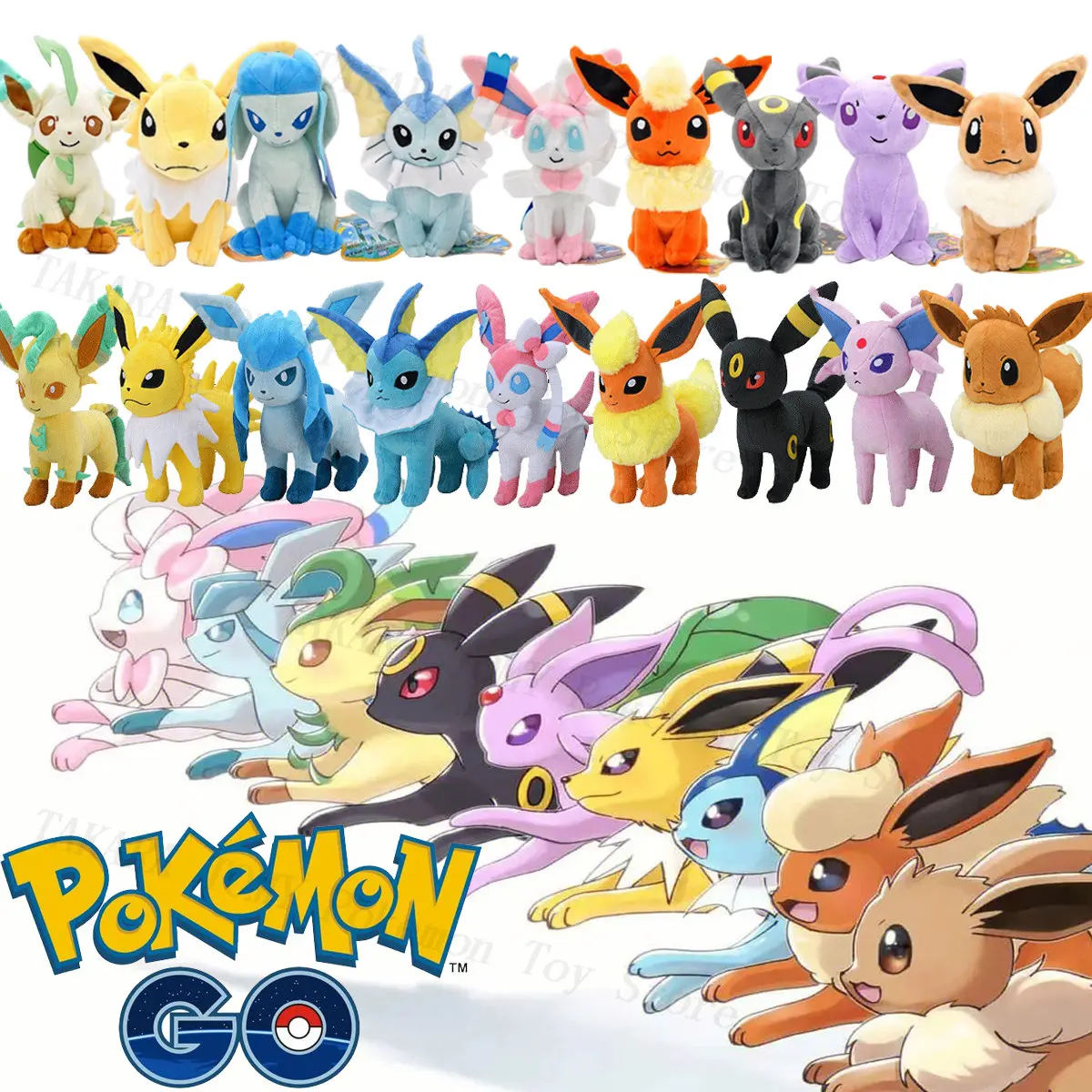 Cute Eevee Pokemon Peluche Eevee Sylveon Flarreon Jolteon Umbreon Vaporeon Pikachu Peluche Bambole Morbide Regalo Per Bambini