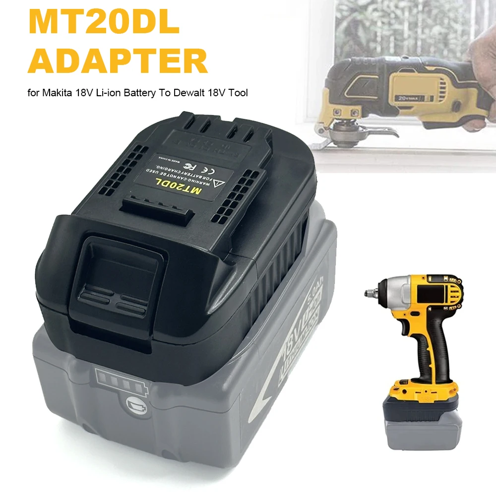 Battery Adapter MT20DL Converter for Makita 18V Li-ion Battery to Dewalt 18V/20V
