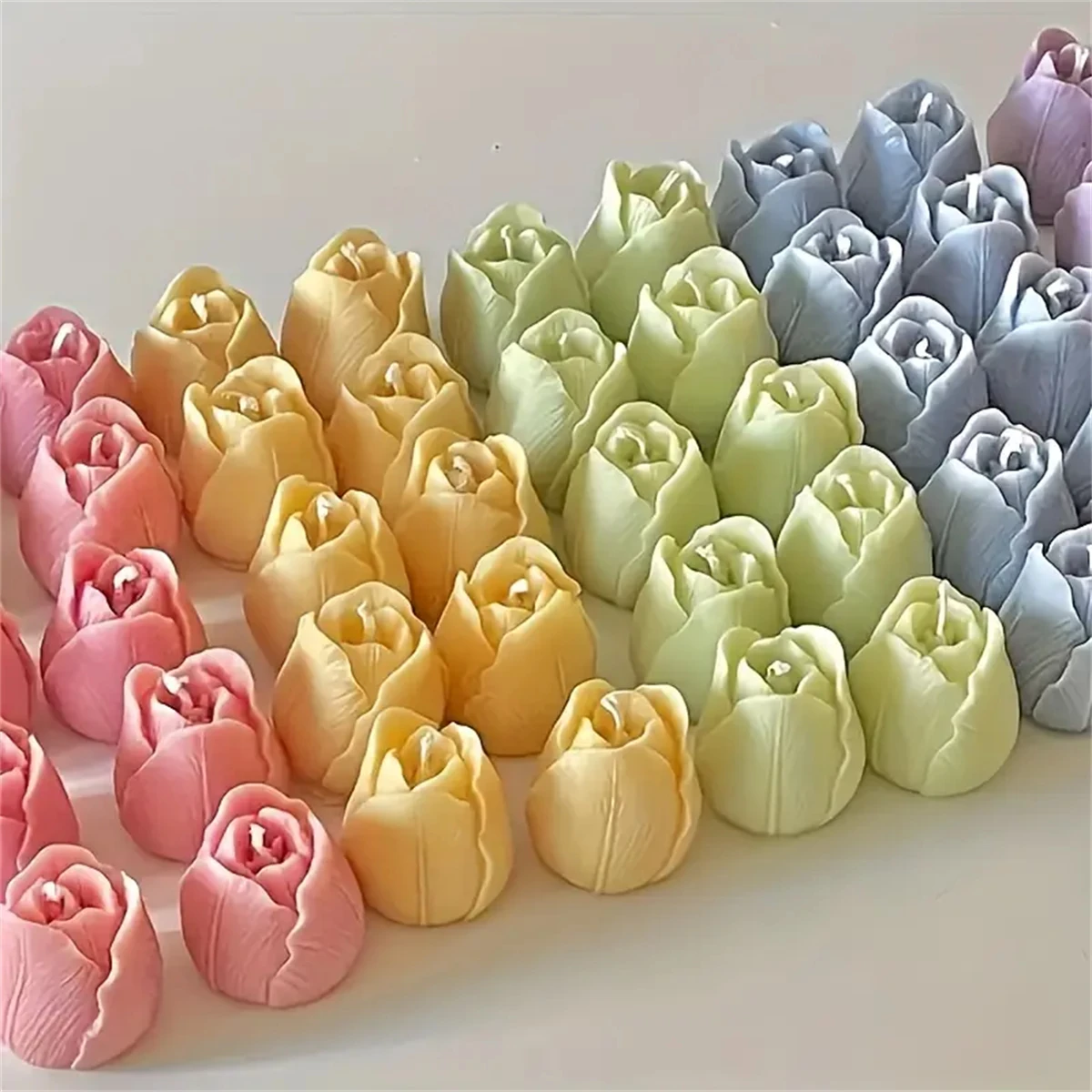 Elegant Tulip & Rose 3D Silicone Floral Mold – Perfect for Scented Candle and Soap Crafting