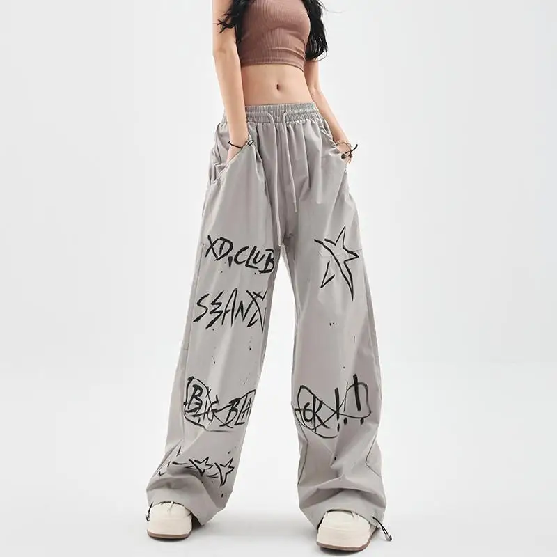 Graphic Sweatpants Women Baggy Harajuku Y2k Grunge Wide Trousers Vintage Hip Hop Gothic Streetwear Oversize Jogger