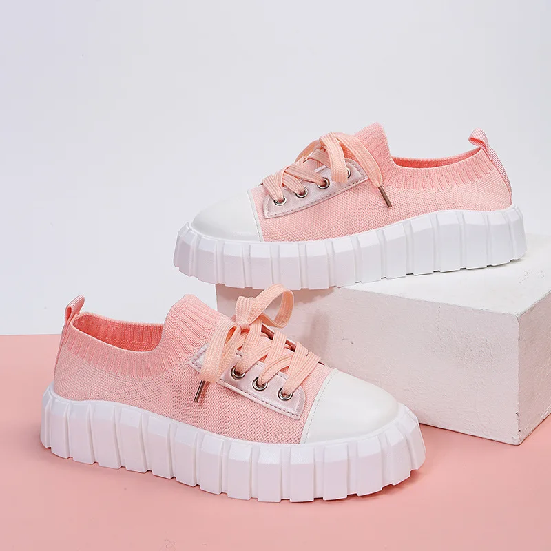 Ladies Sport Shoes 2022 Spring and Autumn New Style Lightweight Comfortable Casual Shoes Outdoor Non-slip Thick Sports Shoes