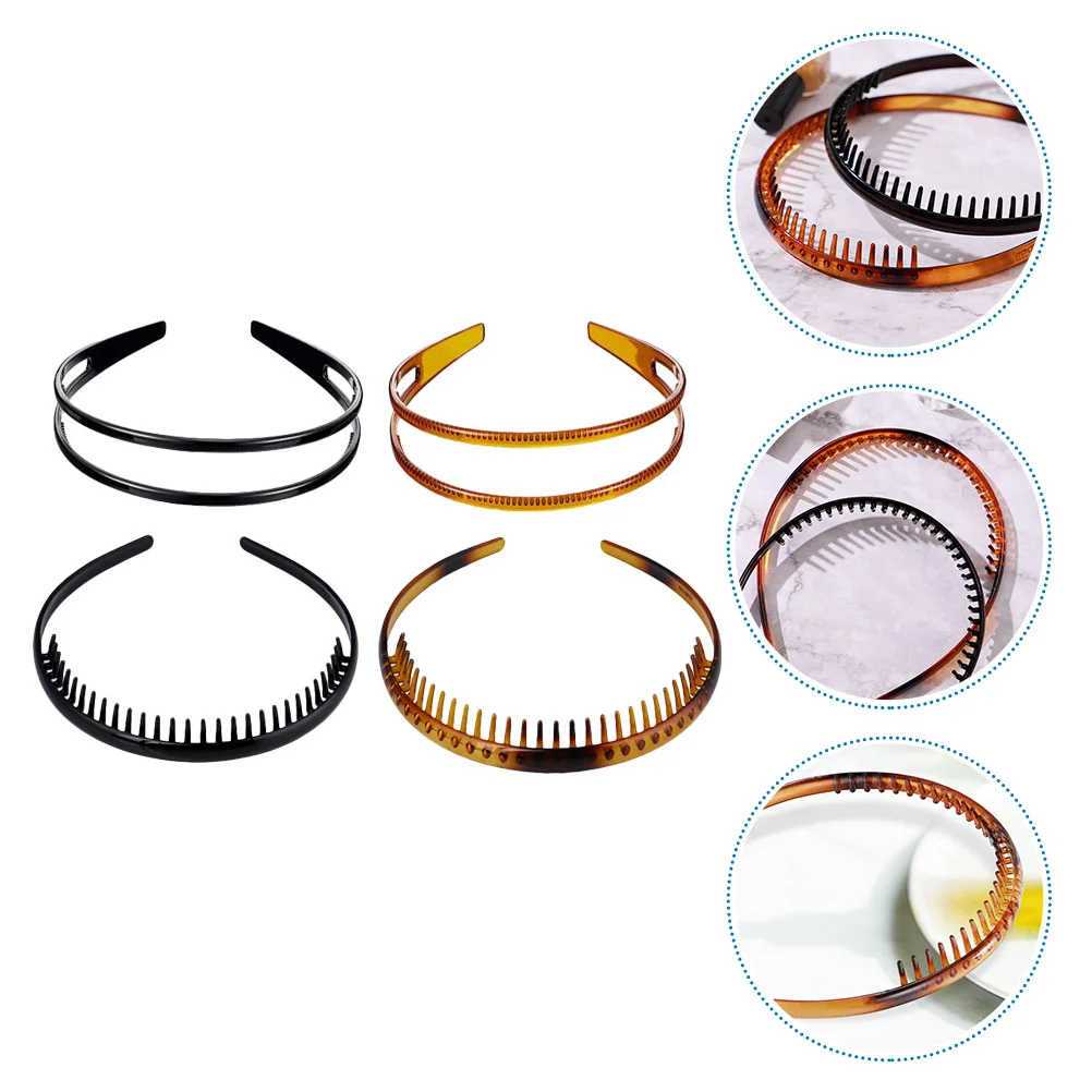 

4 Pcs Thin Headband Shower Halloween Hair Accessories Comb Hoops Teeth Women DIY Ornament Miss