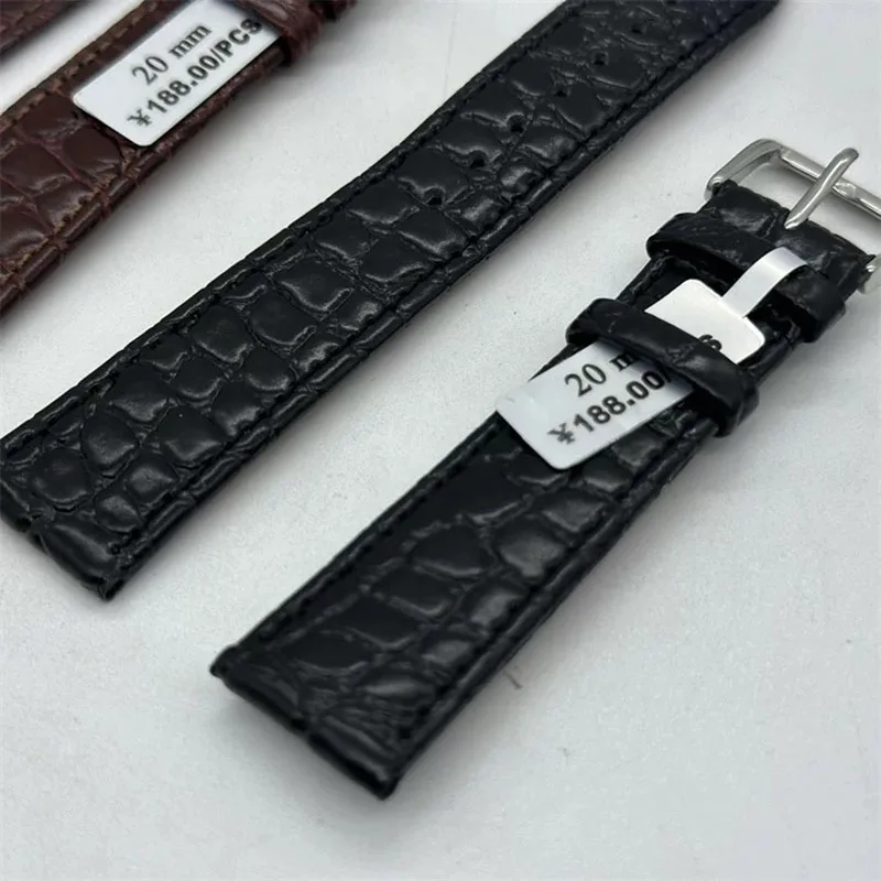 Elegant Lychee Pattern Genuine Leather Watch Band - Soft Slim Design with Pin Buckle Strap