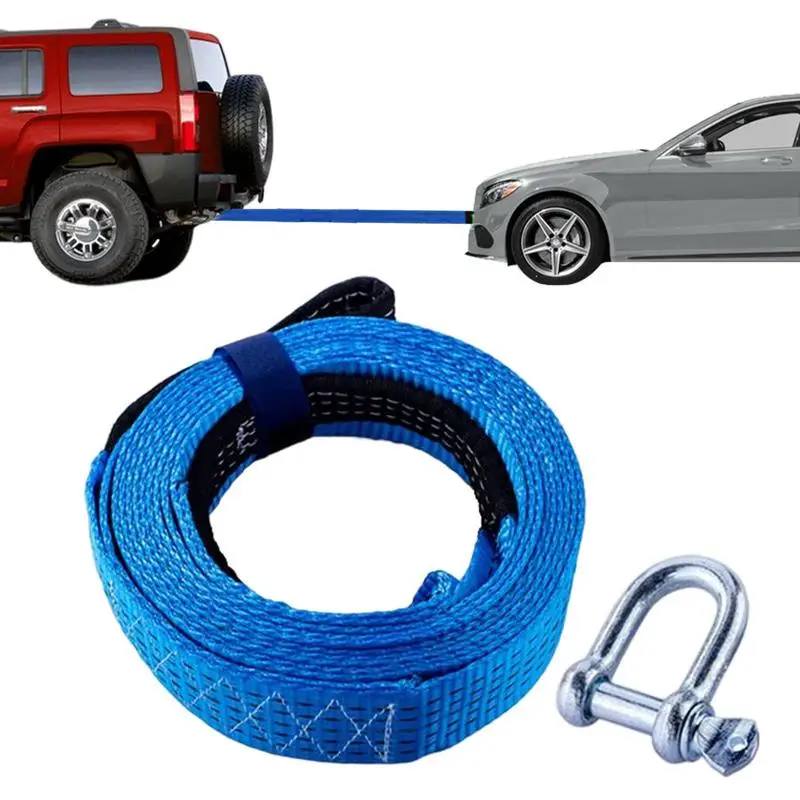 

Tow Strap With Hooks Tow Straps Heavy Duty 16.4 Feet Woven Polyester Webbing Recovery Strap Urgent Towing Rope Tow Strap Kit Tow