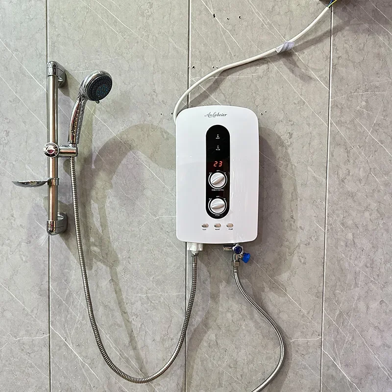 Winter Ice BathODM Built In Water Pump Tankless Bathroom Hot Shower Instant Electric Water Heater With 30w Mini Booster Pump