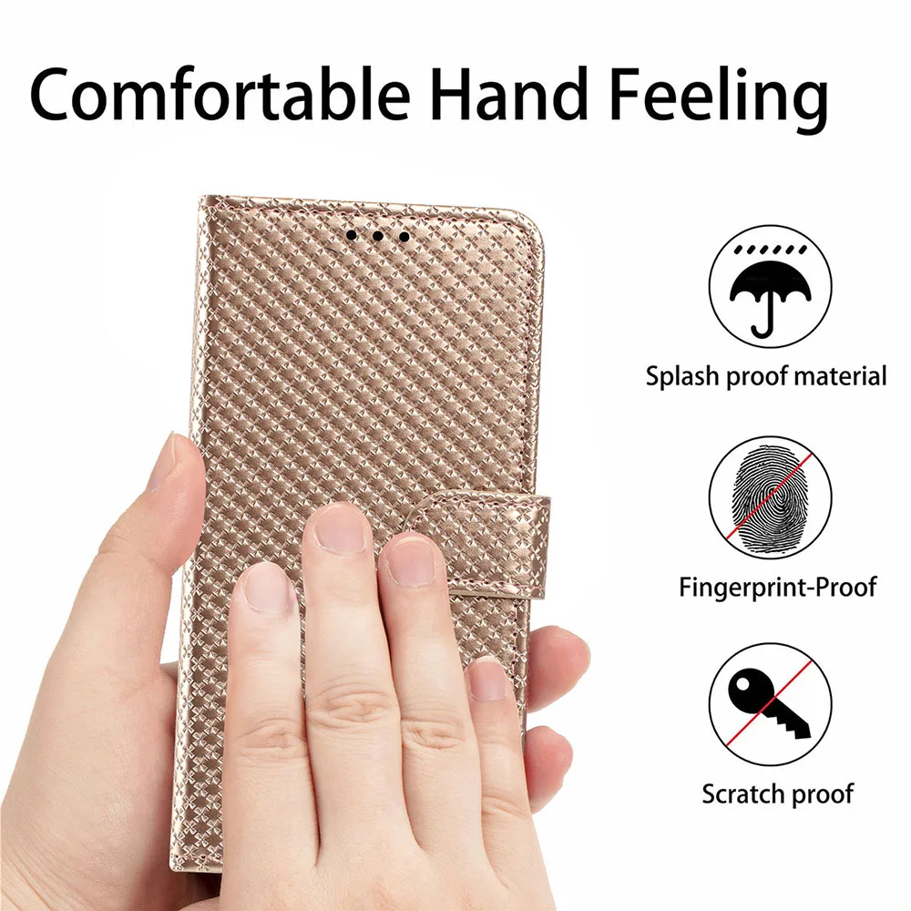 Luxury Leather Wallet Flip Case with Back Cover