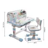 Kids Functional Desk and Chair Set Height Adjustable Children School Study Table Chair Set Ergonomic Desk Chair with Bookshelf 6