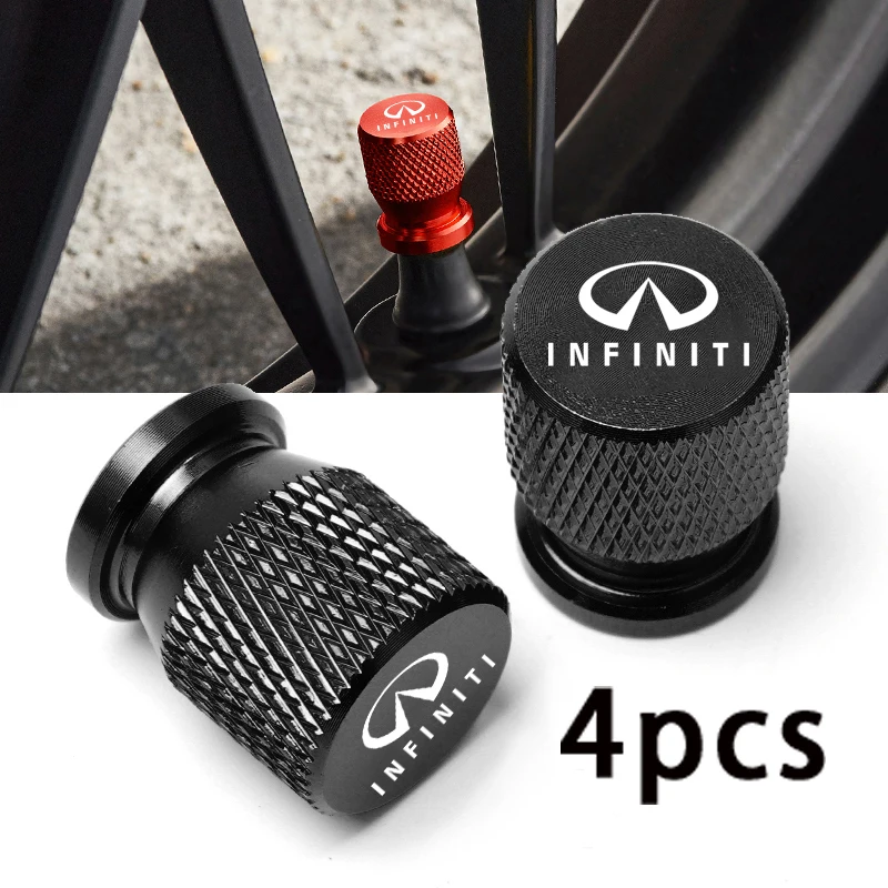 For Infiniti Q50 FX35 G37 G35 QX70 FX45 EX35 Q30 Q70L QX50 QX30 QX60 4Pcs Car Wheel Tire Valve Caps Airdust Covers