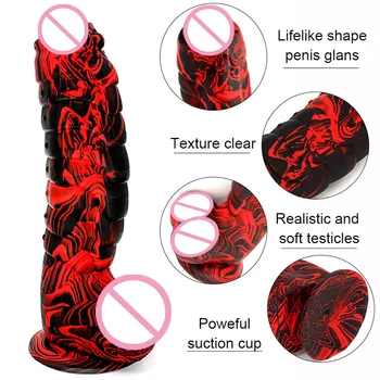 XXL Thrust Dildo Six Styles Dinosaur Scales Penis Big Suction Cup Female Adult Anal Sex Toys Huge Dick Strapon Women Masturbator 2