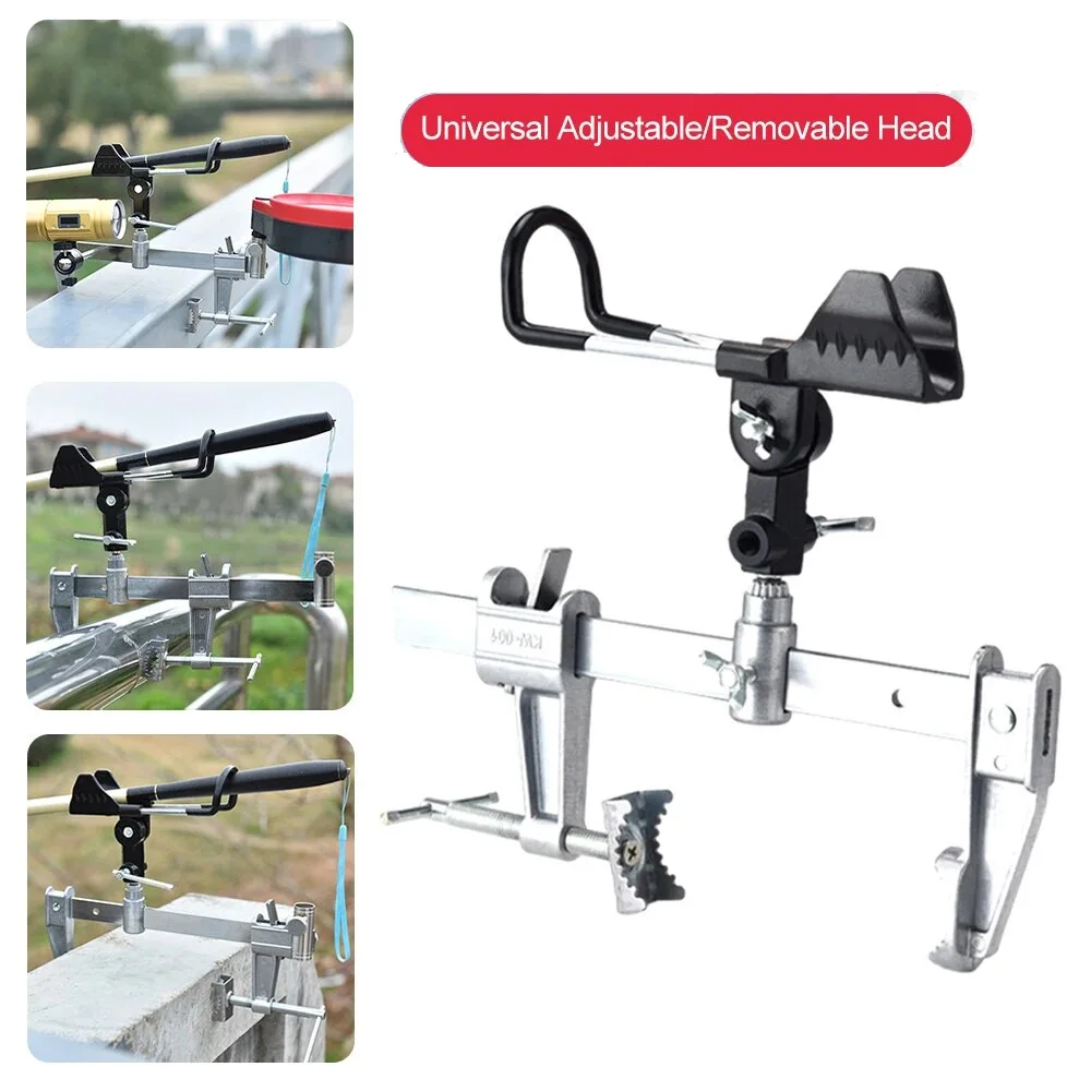 

Fishing Support Rod Holder Heavy Duty Metal Universal Clamp-On Boat Deck Mount Fishing Pole Rod Holders Outdoor Fish Accessories