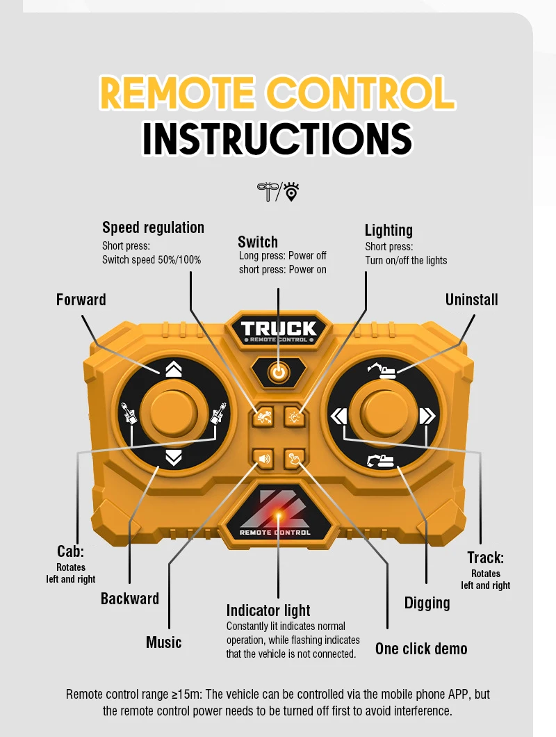 Remote Controlled Rc Excavator Alloy Construction Vehicle Toy_voghion.com