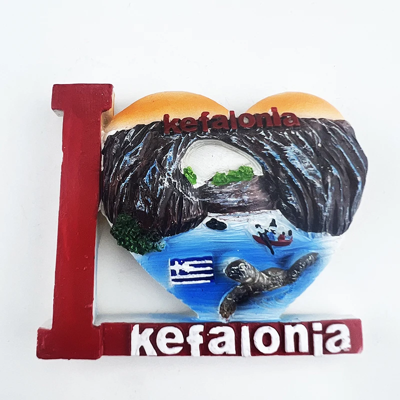 Magnete Frigorifero 3D Creta Grecia – Souvenir Fatto A Mano In Resina, 7,2 Cm, Rosso