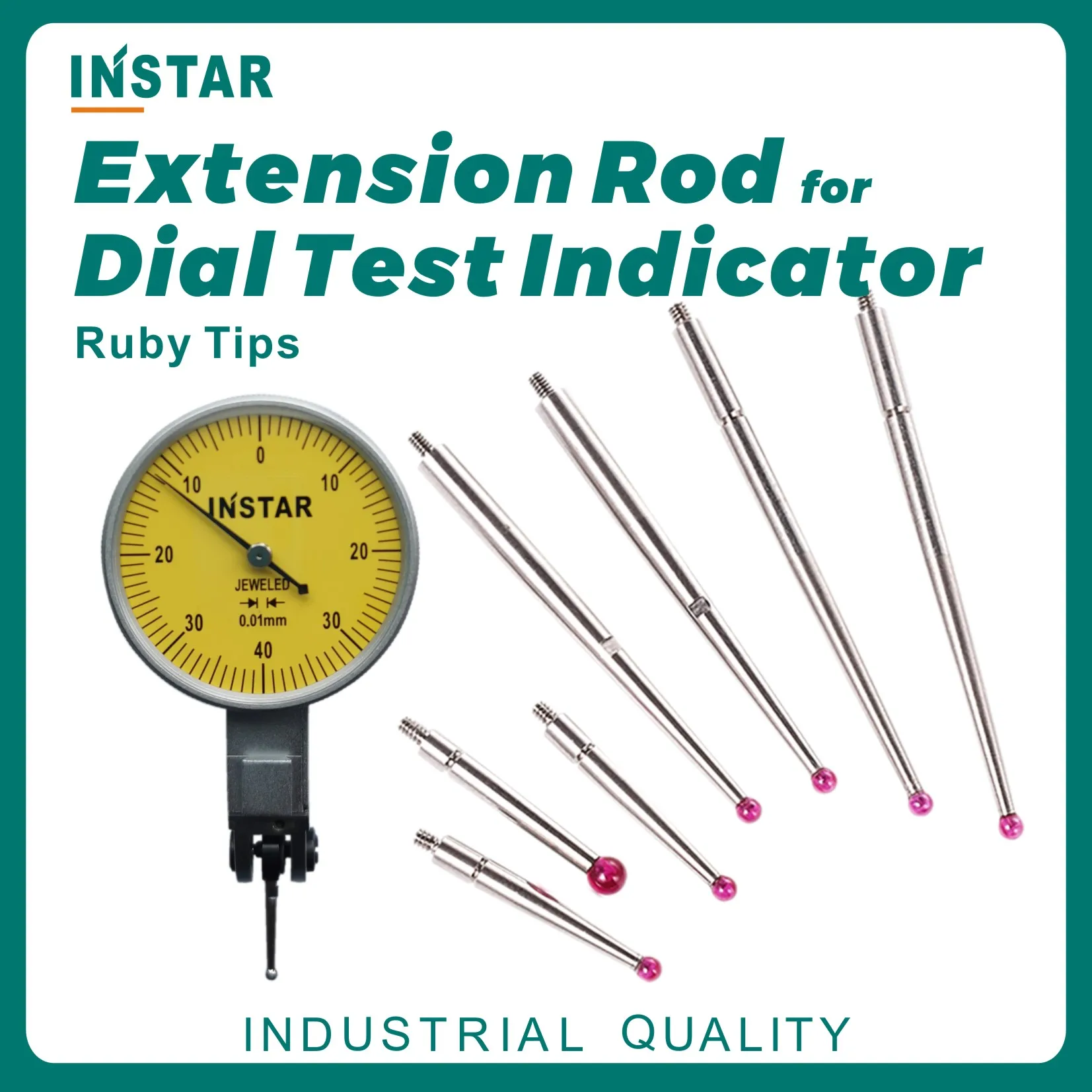 INSTAR-Dial-Test-Indicator-Extension-Rod-RUBY-Tips-Probe-0-0-8mm ...