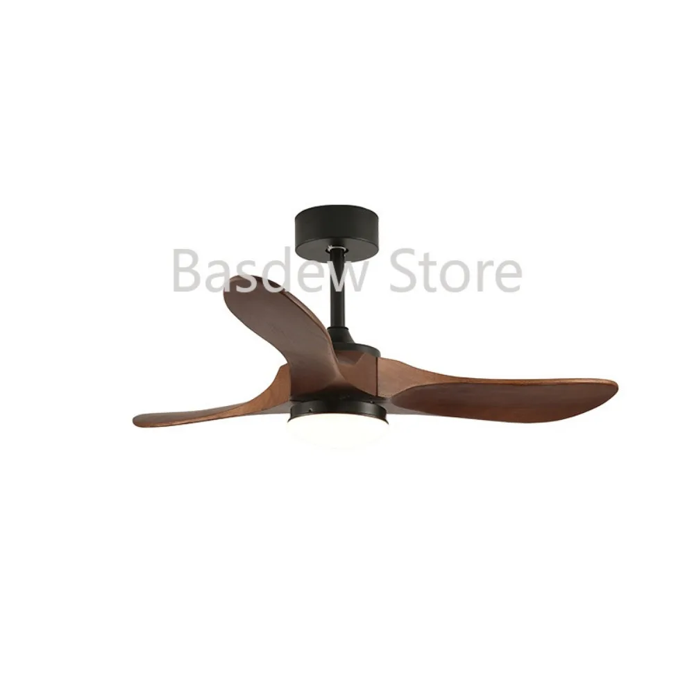 

Lighting Restaurant Fan Lamp Intelligent Frequency Conversion Solid Wood Electric Fan Lamp Ceiling Fan Lights All-in-One Light