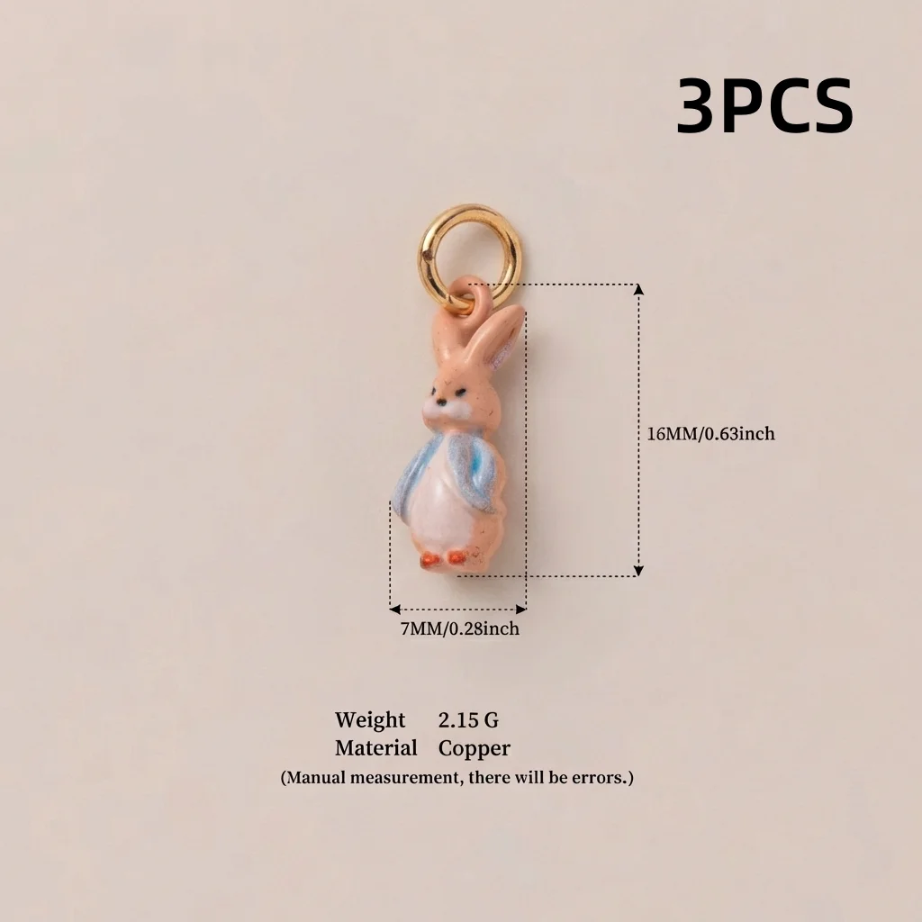 3 Stück Dopamin-Tier-Serie: Weißer Hase, Weißes Schaf, Elefant – DIY-Anhänger für Schmuck – Detail 6