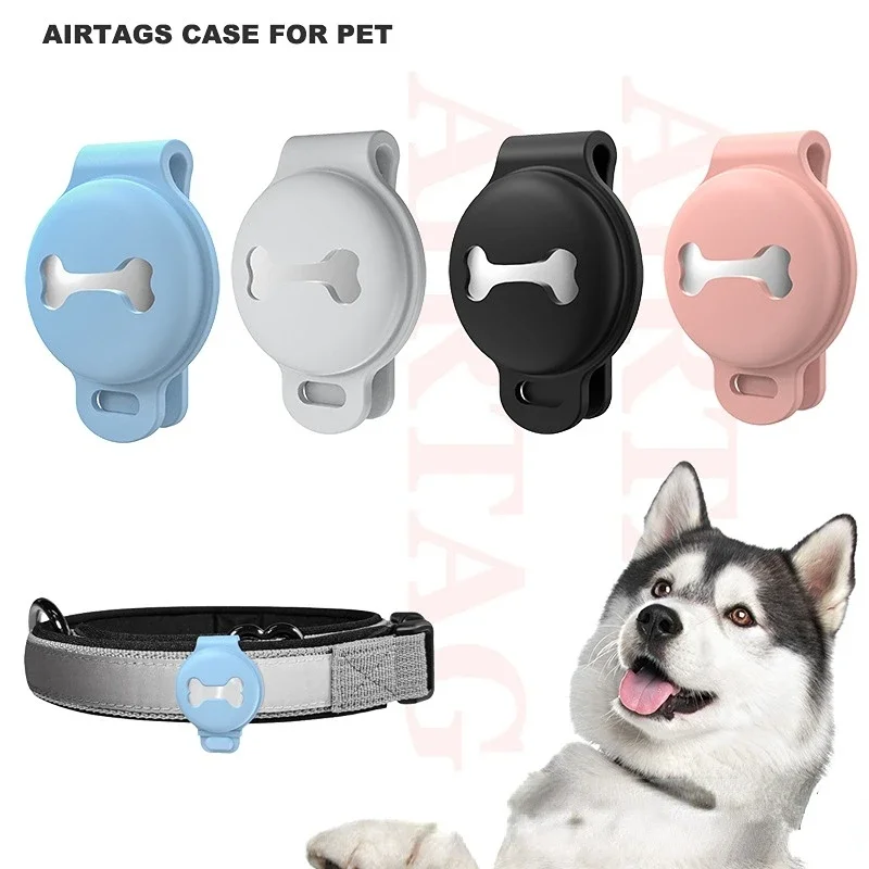 For Apple Airtag Case Dog Cat Collar GPS Finder Colorful Luminous Protective Silicone Case For Apple Air Tag Tracker Holder