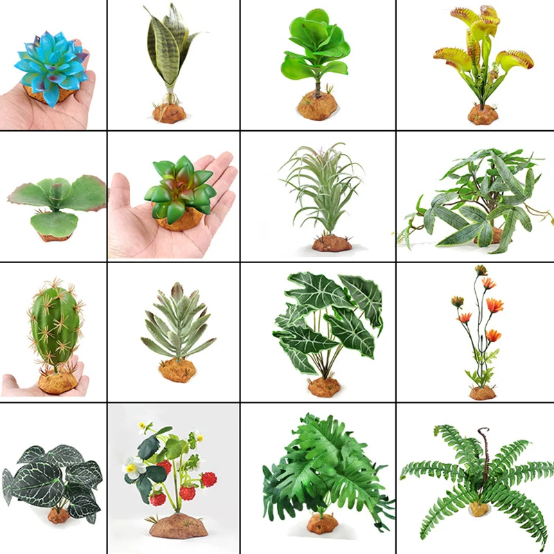 Reptile Artificial Plants - Terrarium Decor, Bendable Vines & Hideouts For Lizards, Frogs, Snakes