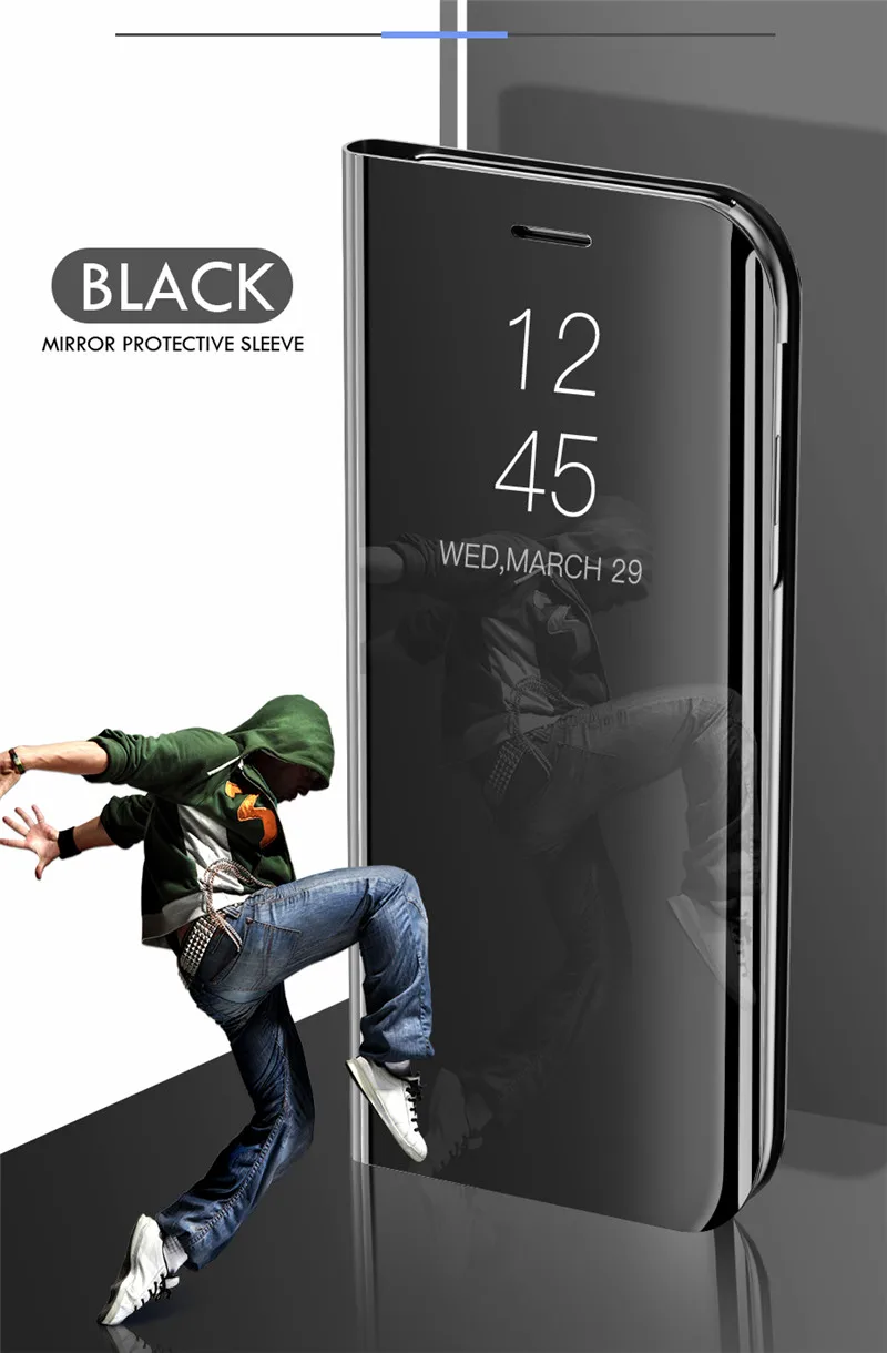 Fashion Smart Mirror Flip Case For Xiaomi Redmi Note 11 10 9 9s 11 Poco X3 8 8T 10s 11T Pro Max 9A 9C Mi 9T 10T Lite Cas_voghion.com