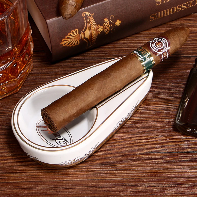 Cigar Ashtray Patio Single Outdoor Portable Travel Porcelain Cigar Ashtray Suitable for Gift silicone ashtray air purifier ashtray wood ashtray cigarettes ashtray portable ashtray stainless steel ashtray metal ashtray ceramic ashtray