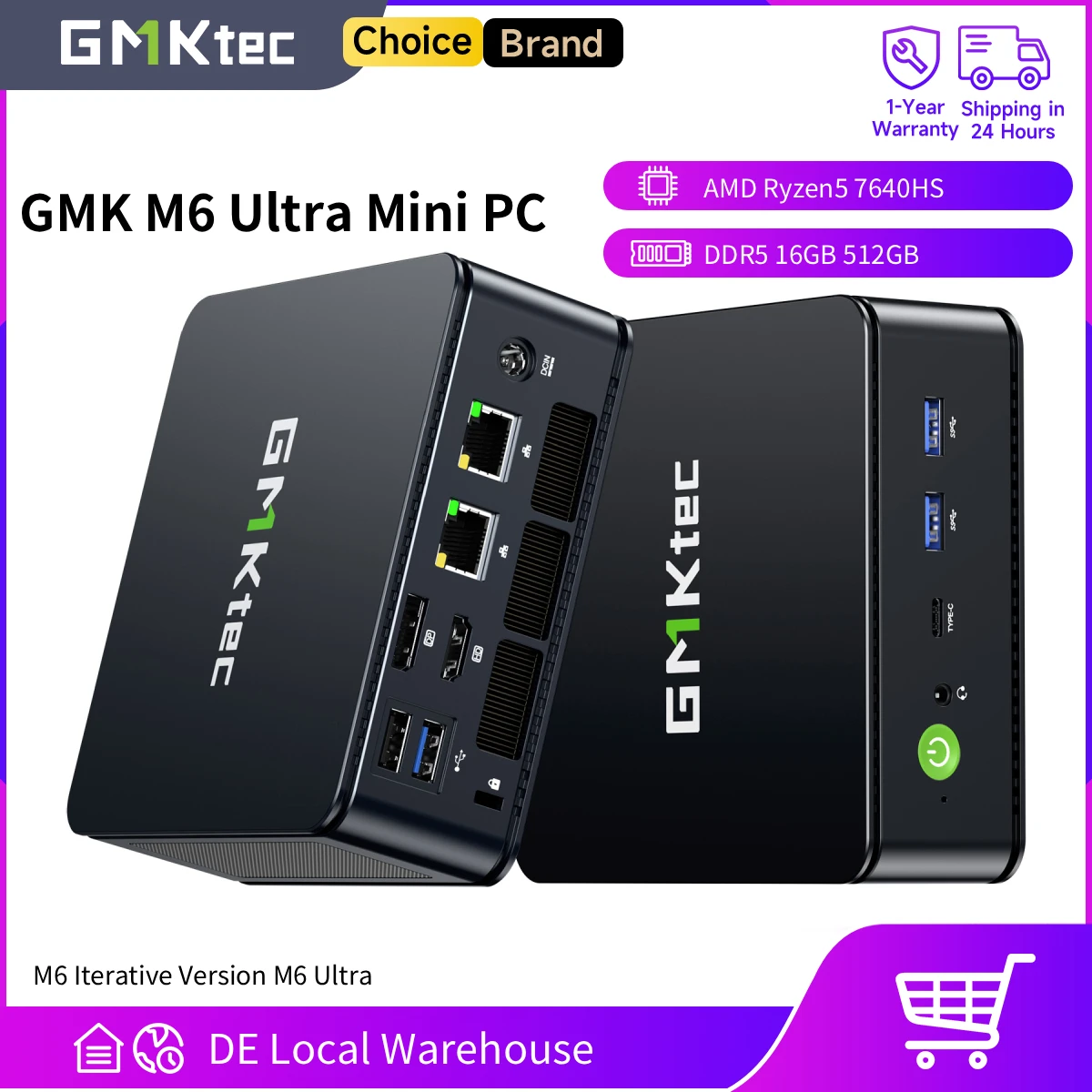 GMKtec M6 Ultra Mini PC AMD Ryzen5 7640HS Mini Komputer z EU za $491.91 / ~1825zł GMKtec M6 Ultra Mini PC AMD Ryzen5 7640HS Mini Komputer z EU za $491.91 / ~1825zł