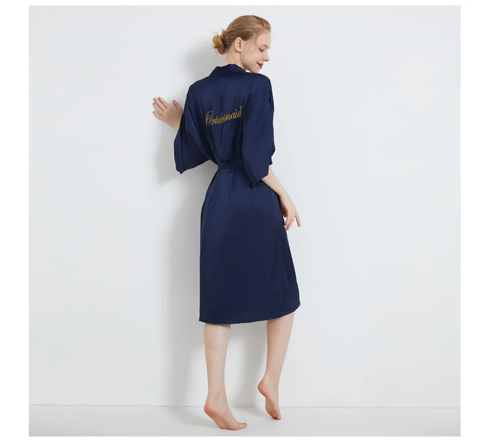 Women Sleepwear Kimono Bathrobe Gown Bride Robes