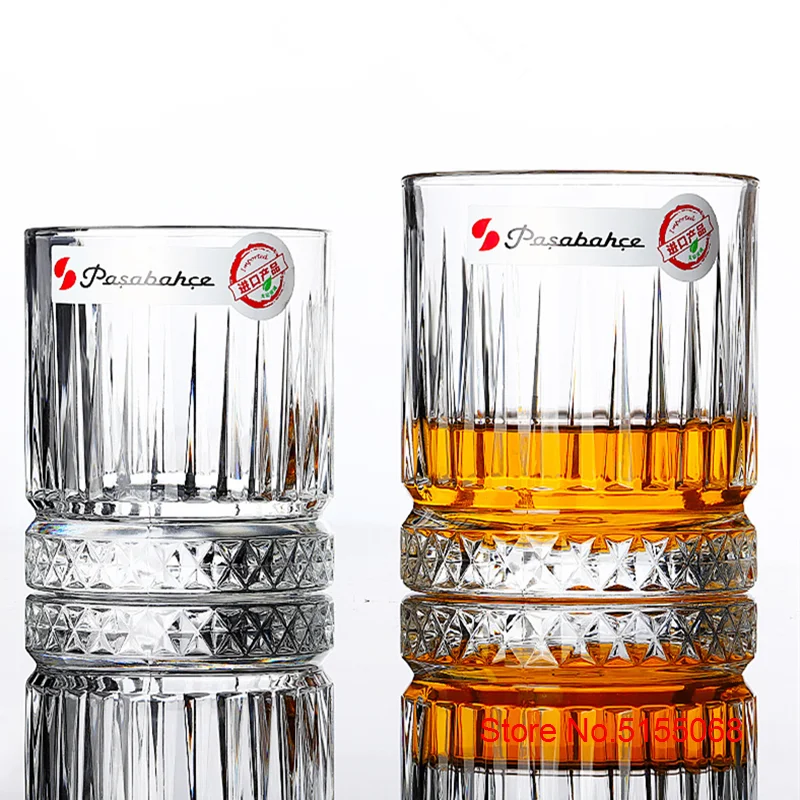 Turkey Pasabahce Brand Whisky Old Fashioned Glass Diamond Arved Designs Tempered Glass Collins Cup ROCK Whiskey Tumbler