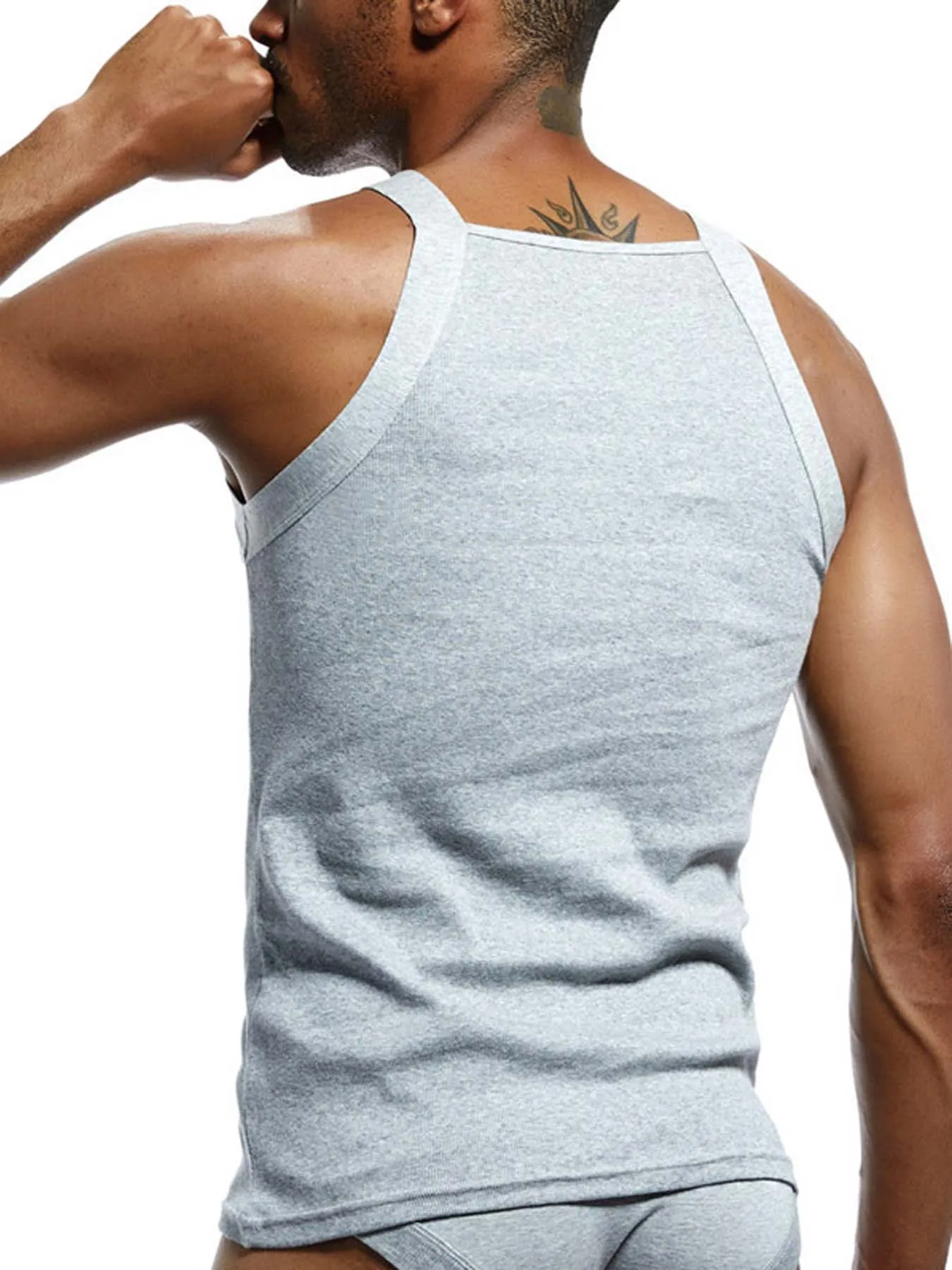 Herrenmode Weste Baumwolle Enges Tank Top Home Schlafen Einfarbig Sexy Asiatische Größe Lässig Ärmelloses Kleidungsstück Bodybuilding_voghion.com