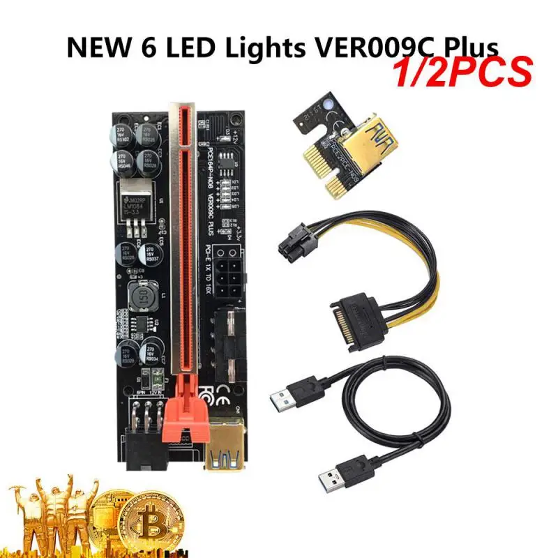 

1/2 шт. Pci-e Райзер-карта Mini Universal Sata 15pin к 6pin стабильная мощность 1x до 16x для 009s Pci Express адаптер Новый портативный