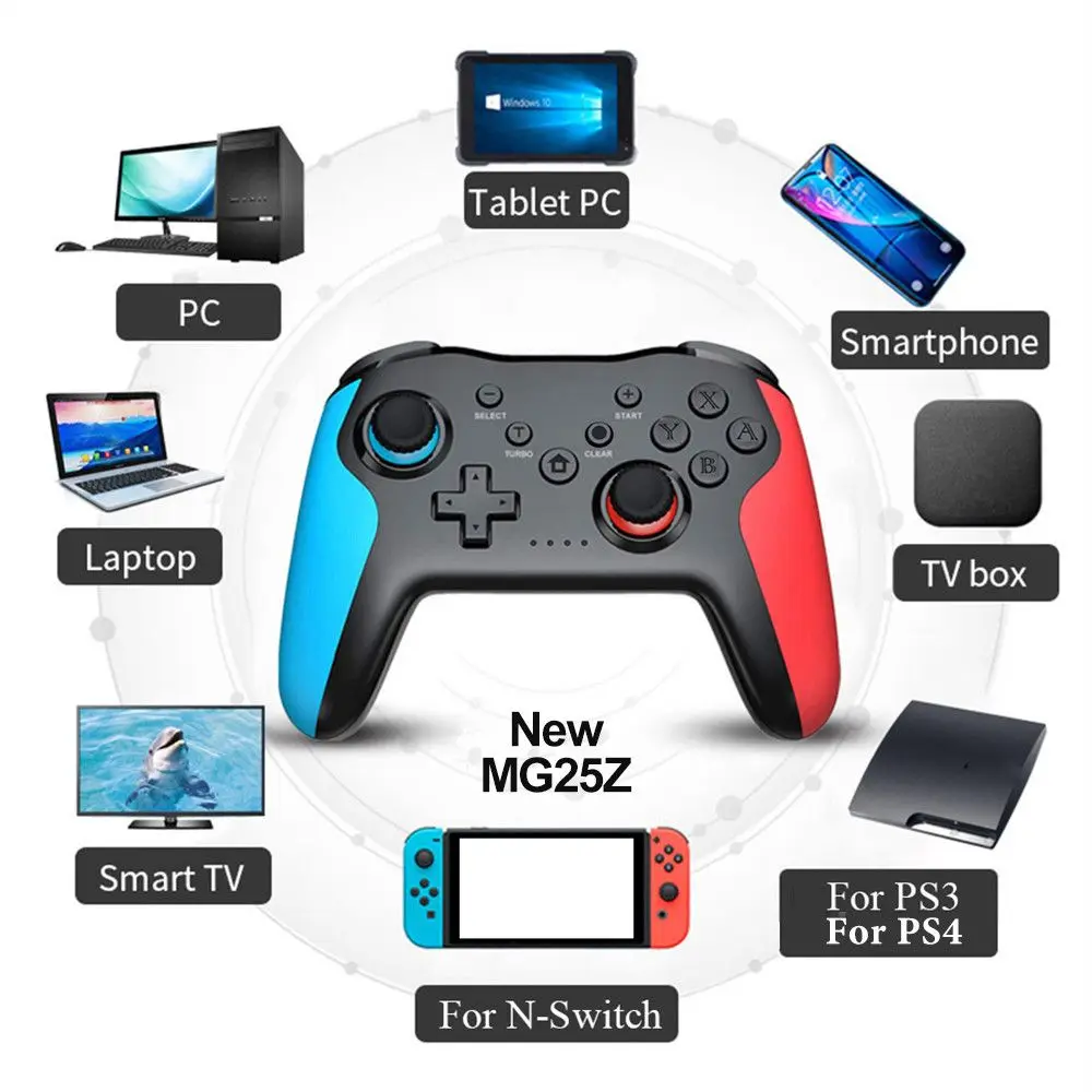 Manette sans fil Bluetooth 2.4G pour Nintendo Switch Pro, PC, TV Box,  téléphone intelligent, tablette, PS3, manette de jeu antichoc, placements,  2 pièces