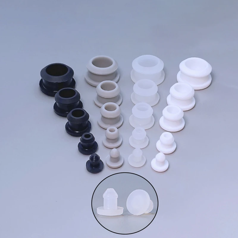 Silicone Rubber Snap-on Hole Plug Blanking End Caps Seal Stopper 10pcs 2.5mm to 50.6mm silicone rubber plugs rubber end cap