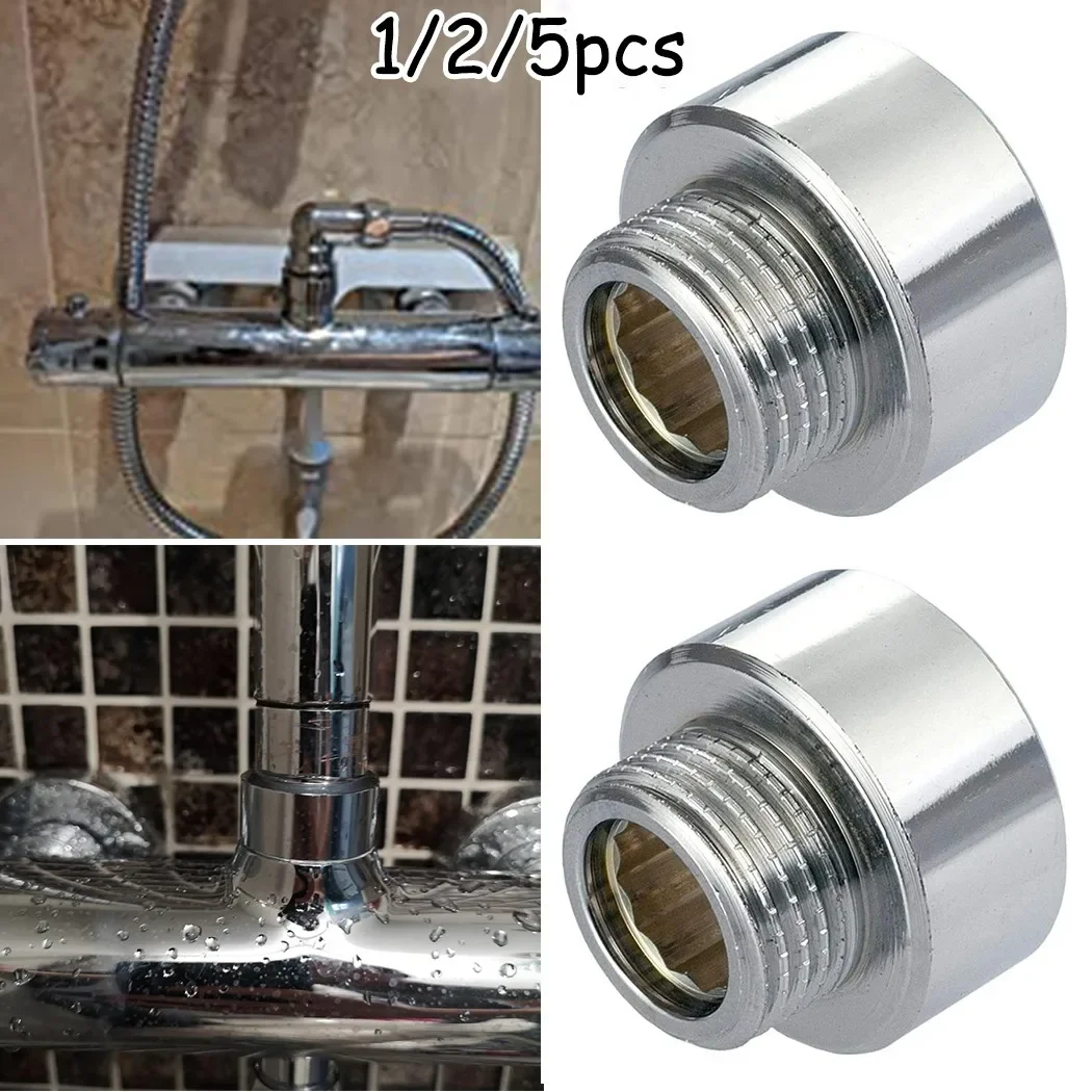 Shower Hose Head Adaptor 3/4" Female To 1/2" Male Chrome Reducer Female Hose Repair Copper Fittings For Tap Shower Faucet