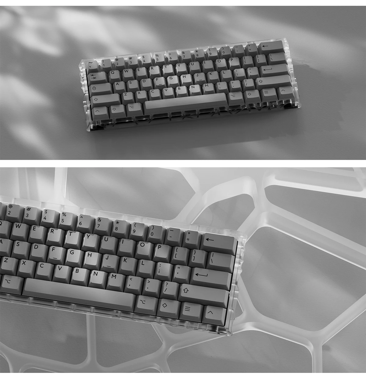 Kbdfans-中空アルミニウムメカニカルキーボードケース、H60用カスタム 