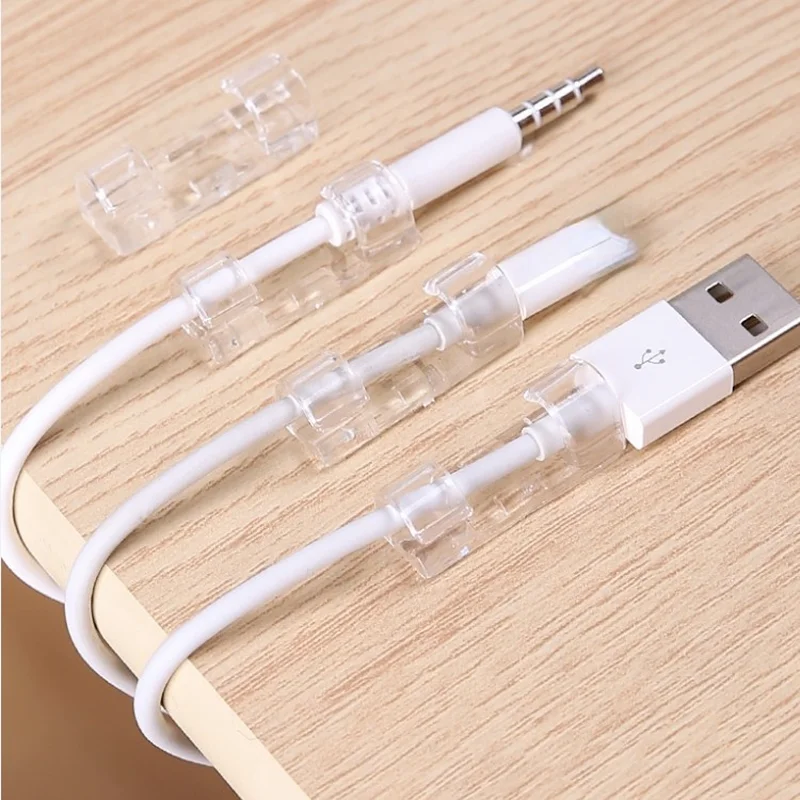 

20pcs/set Data Cable Organizers Desktop Wire Line Cable Clips Cable Management Manager Cord Holder USB Charging Data Line Winder